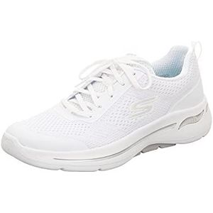 Skechers 124404 Sneakers voor dames, Wit Zilver, 35 EU