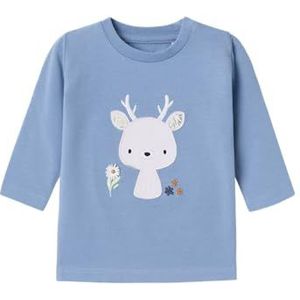 Top - Blauw - Jersey - Geborduurd Detail