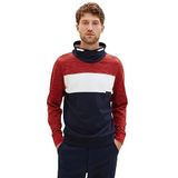 TOM TAILOR Heren Colorblock sweatshirt in spacedye-look, 32436-fluweel Red Soft Spacedye, XXL