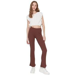 Trendyol Dames Loungewear Normale Taille Rechte Pijpen Broek, BRON, S