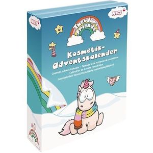 Adventskalender Theodor & Friends Cosmetica blauw - Eenhoorn cosmetica geschenkkalender voor meisjes vanaf 3 jaar - Kerstkalender voor kinderen met geweldige verrassingen zoals make-up en sieraden