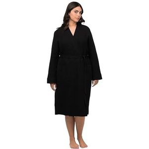Ulla Popken Badjas voor dames, zwart, 42-44 grote maten