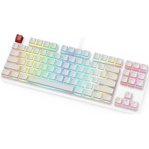 Glorious - Aura Pudding Keycaps - Wit - 105 Keycaps - ANSI - Amerikaanse Lay-out
