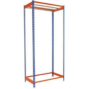 Simonclothing hangrek, blauw/oranje, Simonrack 3000 x 900 x 500 mm, rek voor kleerhangers, 25 kg capaciteit per hanger