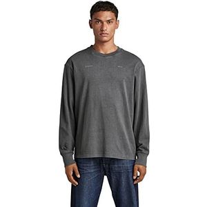 G-STAR RAW Heren Back Typograhy Boxy T-Shirt, Zwart (dk Black gd C756-B564), XS