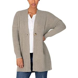 Timezone Dames Cozy Cardigan gebreide jas, Lana beige melange, XS