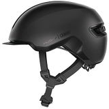 ABUS Urban helm HUD-Y - met magnetisch, oplaadbaar led-achterlicht en magneetsluiting - coole fietshelm voor dagelijks gebruik - voor dames en heren - mat zwart, maat L