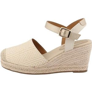 Tom Tailor 7490730004 Damessandalen met sleehak, crèmegoud, 36 EU, Crèam goud., 36 EU