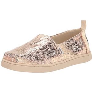 TOMS Alpargata, lage mocassin voor meisjes en jongens, Gold Crackle Folie, 35 EU