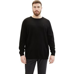 TOM TAILOR Heren Plussize Pullover, 29999 - Black, XXL grote maten