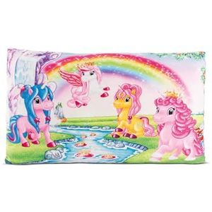NICI kussen Lissy PONY Eenhoorn 43x25cm kleurrijk - Heerlijk zacht knuffelkussen voor jongens, meisjes, baby's; Ideaal voor thuis, op de kleuterschool of onderweg - 49980