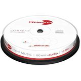 Primeon CD-R 80Min/AUDIO Cakebox (10 schijfjes), foto-on-disc surface, Inkjet Fullsize Printable