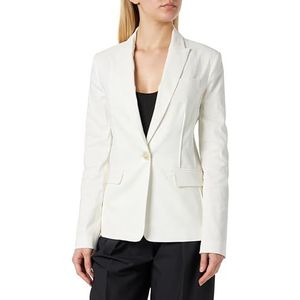 Pinko Guera Z07_White Zijde, linnen jas stretch met knoop parelmoer-effect blazer, 36 dames, Z07_zijdewit, 30 NL
