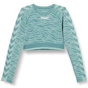 hummel - hmlMT SAGA SEAMLESS CROP T-SHIRT LS - T-shirt - Zwart - Naadloze Stof