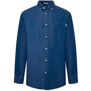 Pepe Jeans petri heren hemd, Blauw (Indigo blauw), XL