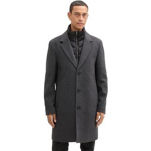 TOM TAILOR Heren 1042477 jas, 30504-Dark Anthra Wool Structure, L, 30504 - Dark Antra Wool Structuur, L