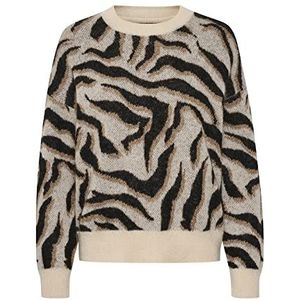 Part Two RanimPW PU-pullover, zwart jaquard, medium dames