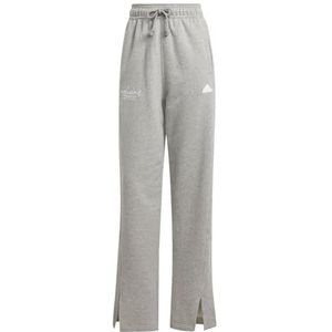 adidas Dames SIGNATURE GRAPHIC EMBROIDERY FRENCH TERRY STRAIGHT LEG PANT, MEDIUM GREY HEATHER, S