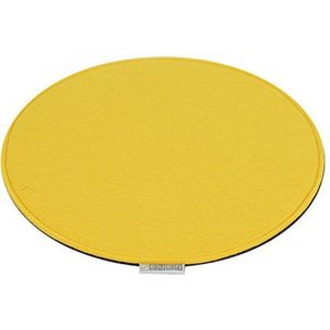 7even Vilten pad 33 cm rond geel cirkelvormige vilten mat 8mm vilt pad Premium Exclusief ideaal voor vele klassiekers Sidechairs (33cm, grijs/geel)