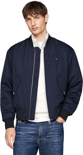 Tommy Hilfiger Heren AUTHENTIC BOMBER MW0MW36592, Bomberjas, Blauw, S, Blauw (Woestijnhemel), S