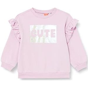 Koton Baby-meisje Ruffled bedrukt lange mouwen ronde hals geborsteld interieur sweatshirt, paars (370), 18-24 Maanden