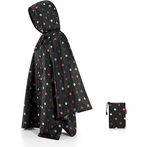 Reisenthel Mini Maxi poncho regenjas, zwart (Black/Dots), 141 x 116 cm dames, zwart (black/dots)