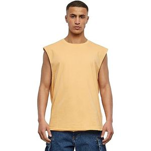 Urban Classics Heren Open Edge mouwloos T-shirt, verkrijgbaar in vele verschillende kleuren, maten S tot 5XL, paleoranje, L