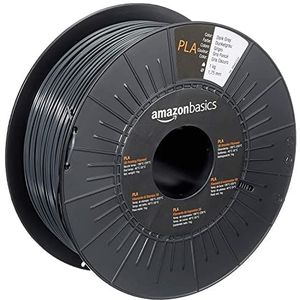 Amazon Basics 3D-printerfilament, PLA, 1,75 mm, donkergrijs, spoel van 1 kg