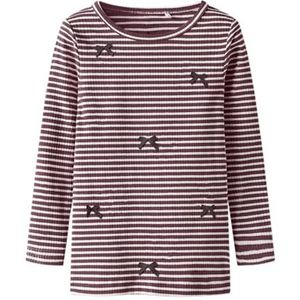 NAME IT Nmfripeas Ls Top Box, Bordeaux, 104 meisjes, Bordeaux, 104 cm