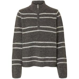 SELECTED FEMME Slflulu Ls Knit Half Zip Noos, Medium grijs (grey melange), XL