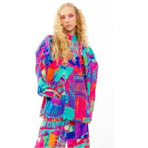 CHAOUICHE Downtown La Print Pyjamahemd, maat 3XL voor dames, Downtown la Print, 3XL