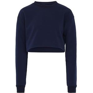 Libbi Trui met lange mouwen van 100% polyester met ronde hals marine maat XS, marineblauw, XS