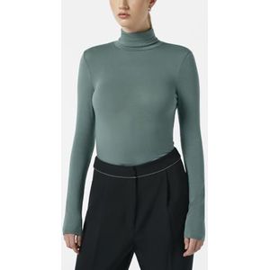 Scotch & Soda Dames T-shirt Roll Up Neck Ls T-shirt, Park Green, XL