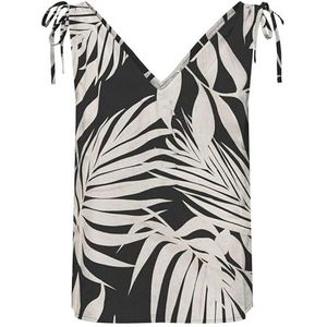 ONLY Dames Onlnova Life Elite S/L Ruching Top AOP, zwart, S