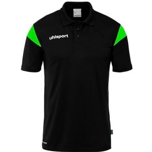 uhlsport Squad 27 Poloshirt voor heren, dames en kinderen, T-shirt met polokraag, zwart/fluo-groen, L
