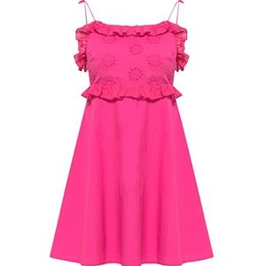myMo Nolie mini-jurk voor dames met gatenkant, roze, XS