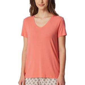 Schiesser Dames slaapshirt korte mix Relax Pyjama-top, perzik_182638, 40, Perzik 182638, 40