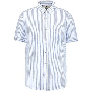 Garcia Herenshirt met korte mouwen, gestreept blauw, 3XL, Stripe Blue, 3XL