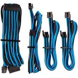 Corsair Premium kabelset, type 4 (generatie 4-serie), starterset, voor voedingen, met ommanteling, blauw/zwart