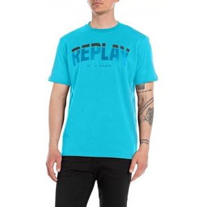 Replay T-shirt voor heren, 957 Turquoise, L