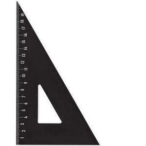 Design Letters Aluminium driehoekige liniaal (zwart) 21 cm.