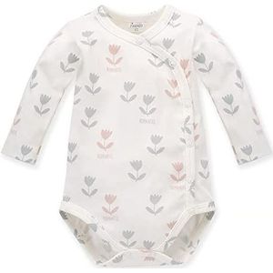 Pinokio Bodysuit met knopen, romantisch, 100% katoen, ecru met bloemen, meisjes 56-74 (74), Ecru Flowers Romantic, 74 cm