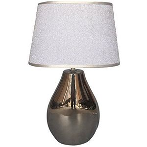 Homea 6LCE103AG lamp, keramiek, 40 W, zilver, L 25 x 16 x 37 cm