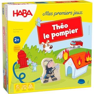 HABA 303808 - Mijn eerste games - brandweer | spannend memospel voor 1-4 spelers vanaf 2 jaar | de speelbox wordt een speelbare brandweerbox