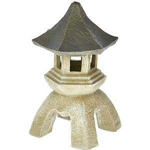 Design Toscano NG29869 Aziatisch decor pagode lantaarn buiten standbeeld, medium 25,5 cm, polyhars, tweekleurige steen, wit
