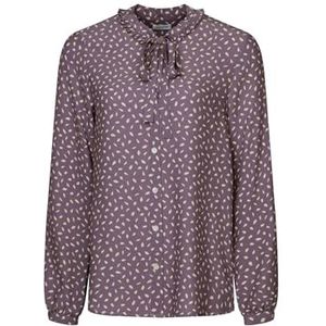 Seidensticker Damesblouse, modieuze blouse, regular fit, ronde hals met strik, lange mouwen, 100% viscose, grijs, 44