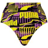 PUMA Swim Women Printed High Waist Brief 1P, Black Combo., S