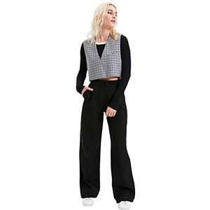 Trendyol Vrouwen Plus Size Hoge Taille Rechte Been Plus Size Jeans, Zwart, 66