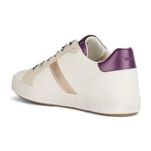 Geox D BLOMIEE C Sneakers voor dames, Optic White/Purple, 39 EU, Optic White Purple, 39 EU