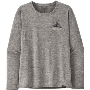 PATAGONIA W's L/S Cap Cool Daily Graphic Shirt - Lands 45165 Chouinard Crest: Feather Grey L Dames